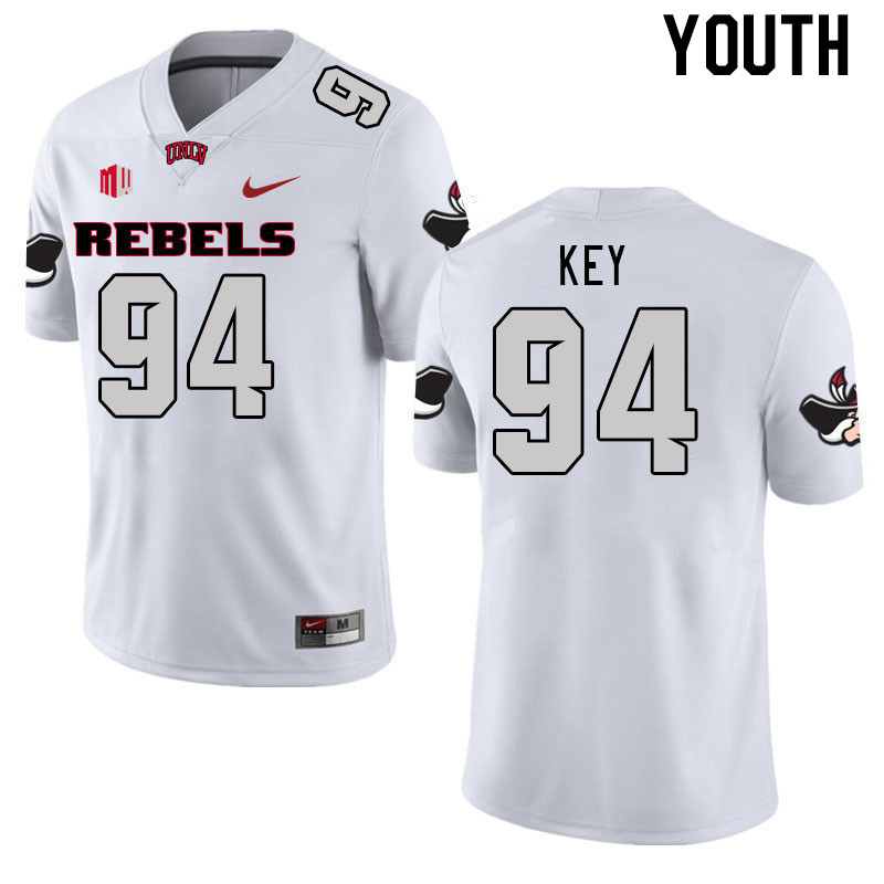 Youth #94 Ben Key UNLV Rebels 2023 College Football Jerseys Stitched-White